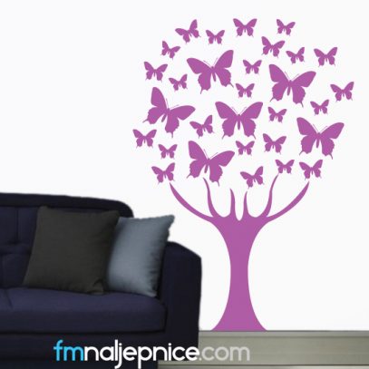 Zidna naljepnica - drvo leptira