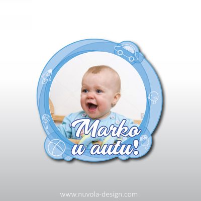 Naljepnica Beba u autu sa slikom plava
