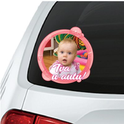 Naljepnica Beba u autu sa slikom roza