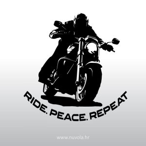 Naljepnica za auto – Ride peace repeat