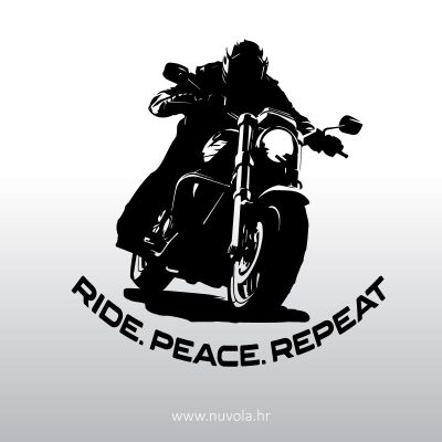 Naljepnica za auto – Ride peace repeat