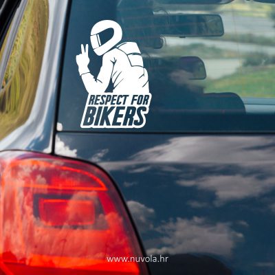 Naljepnica za auto – Respect for bikers