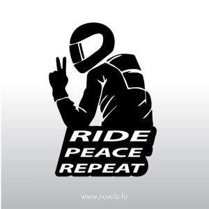 Naljepnica za auto – Ride peace repeat 2